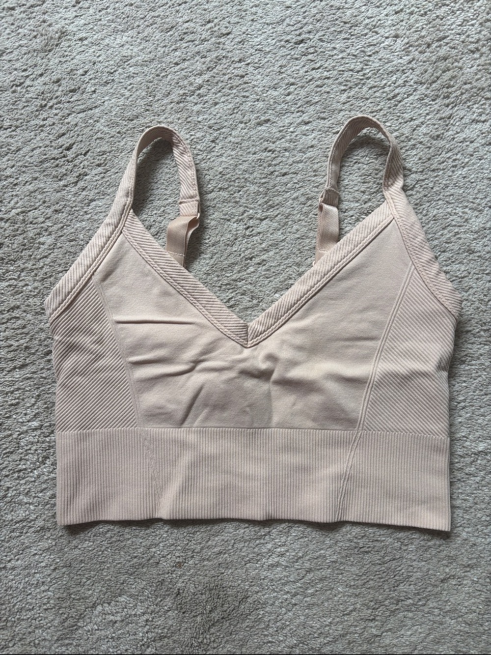 Old Navy Light Pink V-Neck Ribbed Bralette